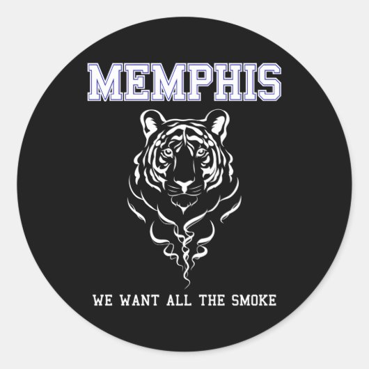 Memphis Basketbal We willen alle rook Ronde Sticker (Voorkant)