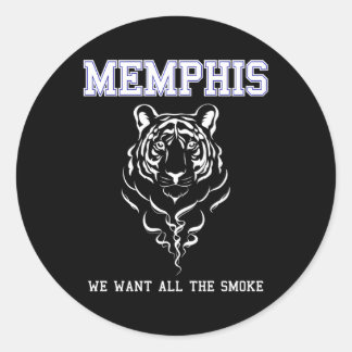 Memphis Basketbal We willen alle rook Ronde Sticker