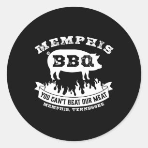 Memphis Bbq Je Kunt Ons Vlees Bbq Niet Verslaan Ronde Sticker