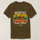 Memphis Beale Street Blues Music  Guitar Mu T-shirt (Design voorkant)