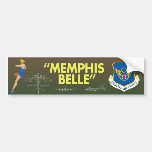 "Memphis Belle" 8e luchtmacht Bumpersticker (Voorkant)