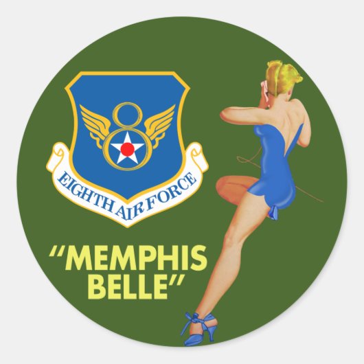 "Memphis Belle" 8e luchtmacht Ronde Sticker (Voorkant)