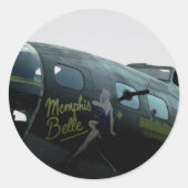 Memphis Belle, neuskunst Ronde Sticker (Voorkant)