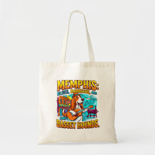 Memphis Blues Barbecue En Basset Honden Tote Bag