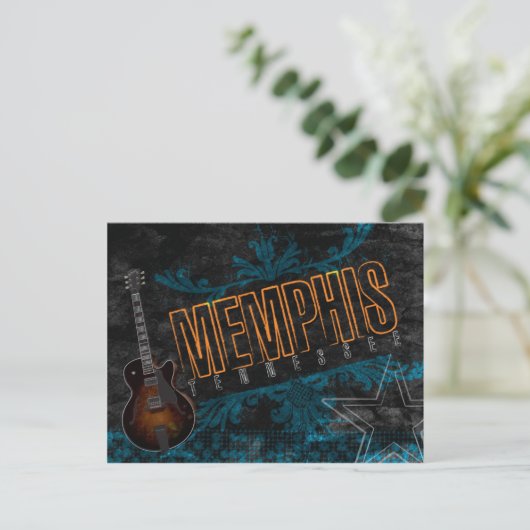 Memphis Blues Guitar Briefkaart (Staand voorkant)