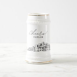 Memphis Bridal Party Gift Skyline gepersonaliseerd Bierpul