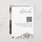 Memphis bruiloft details QR code klein Informatiekaartje (Voorkant / Achterkant)