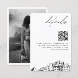 Memphis bruiloft details QR code klein Informatiekaartje
