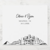 Memphis bruiloft gepersonaliseerde champagne label sparkling wijnetiket (Enkel label)