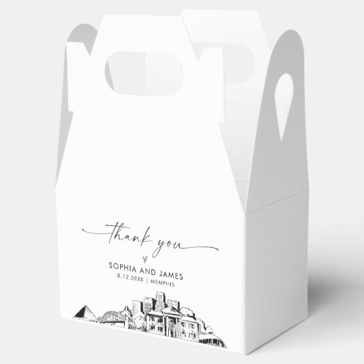 Memphis bruiloft gepersonaliseerde gunst box bedankdoosjes (Geopend)