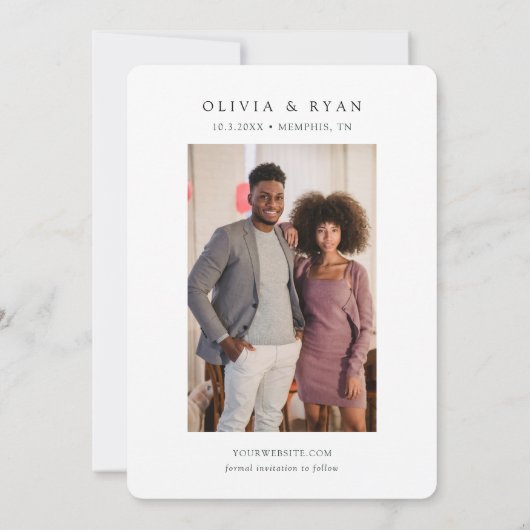 Memphis Bruiloft Save the Date Downtown Bruiloft Kaart (Achterkant)