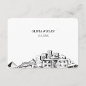 Memphis Bruiloft Traditionele RSVP Maaltijden Opti Informatiekaartje (Achterkant)