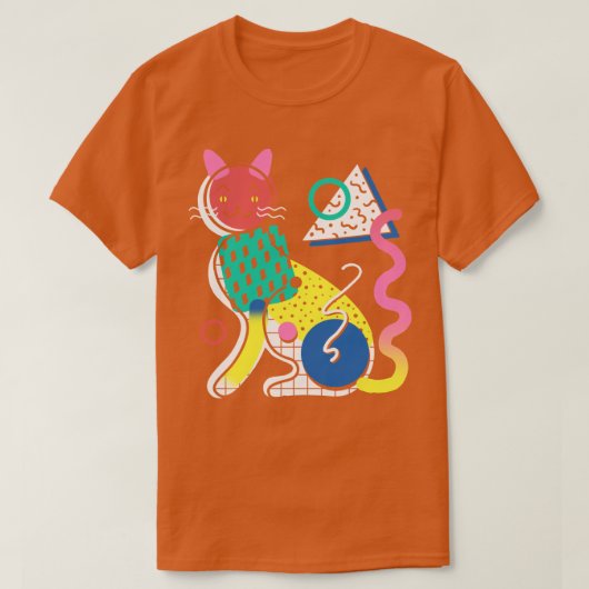 Memphis Cat Design T-shirt (Design voorkant)
