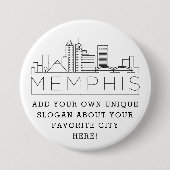 Memphis City Skyline | Aangepaste Button met sleuf (Voorkant)