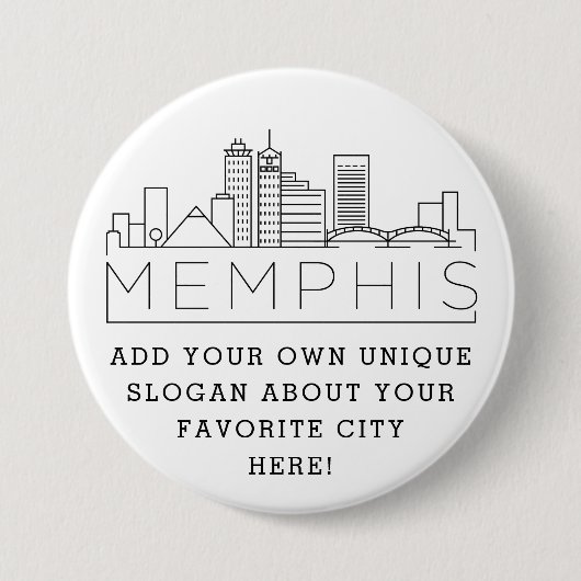 Memphis City Skyline | Aangepaste Button met sleuf (Voorkant)