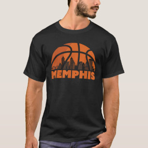 Memphis City Skyline Tennessee Basketbal Fan Jers T-shirt