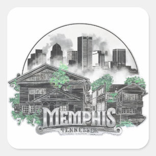 Memphis City Tennessee Verenigde Staten Vierkante Sticker