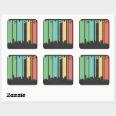  Memphis Cityscape Vierkante Sticker (Vel)