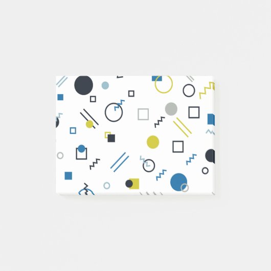 Memphis, cool, trendy, moderne geometrische kunst post-it® notes (Voorkant)