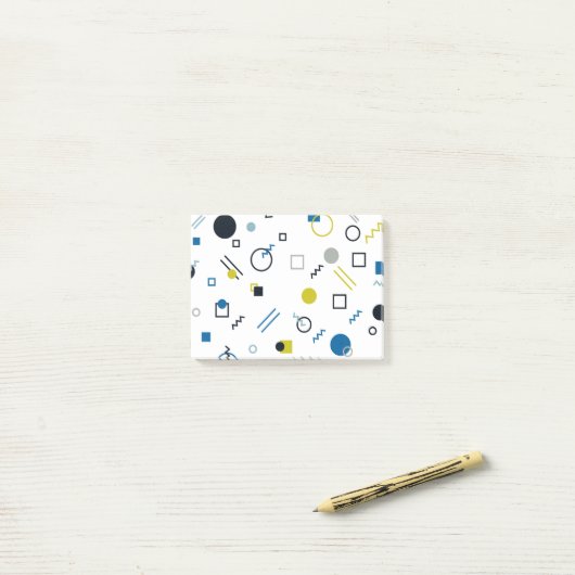 Memphis, cool, trendy, moderne geometrische kunst post-it® notes (Op bureau)