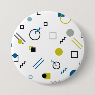 Memphis, cool, trendy, moderne geometrische kunst ronde button 7,6 cm