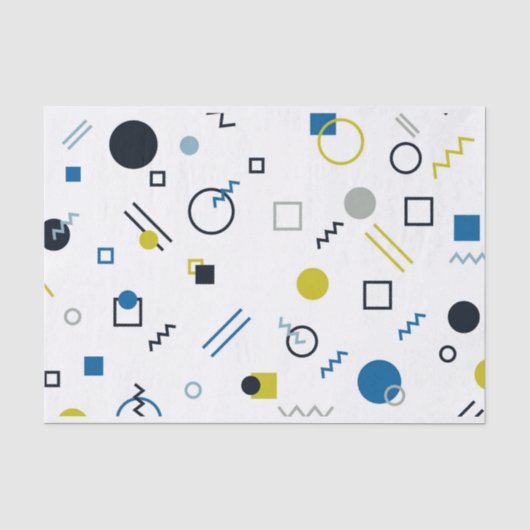 Memphis, cool, trendy, moderne geometrische kunst tissuepapier (Voorkant)