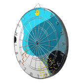 Memphis, cool, trendy, urban, moderne illustratie dartbord (Voorkant Rechts)