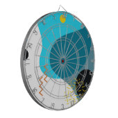 Memphis, cool, trendy, urban, moderne illustratie dartbord (Voorkant Links)