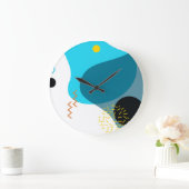 Memphis, cool, trendy, urban, moderne illustratie grote klok (Huis)