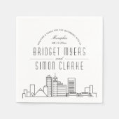 Memphis Deco Skyline | Weddenschap Napkins Servet (Voorkant)