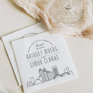 Memphis Deco Skyline Weddenschap Napkins Servet