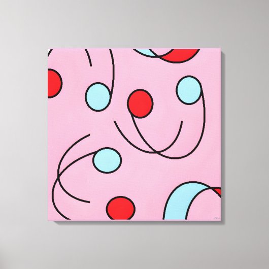 Memphis Design Drupes Canvas Afdruk (Voorkant)