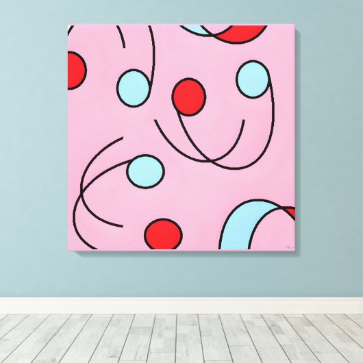 Memphis Design Drupes Canvas Afdruk (Insitu (Houten vloer))