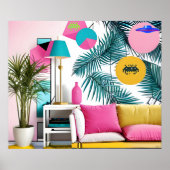 Memphis Design Party in the Living Room Poster (Voorkant)