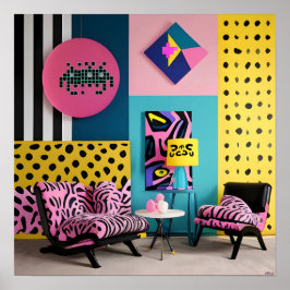 Memphis Design Receptie Droom Poster