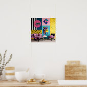 Memphis Design Receptie Droom Poster (Keuken)