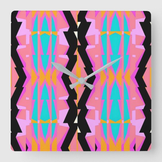 Memphis Design Wire Vierkante Klok (Voorkant)