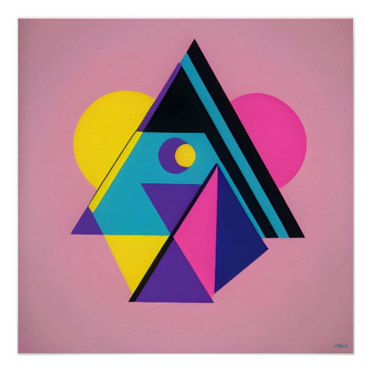 Memphis Design Woonruimte Perfect Poster (Voorkant)