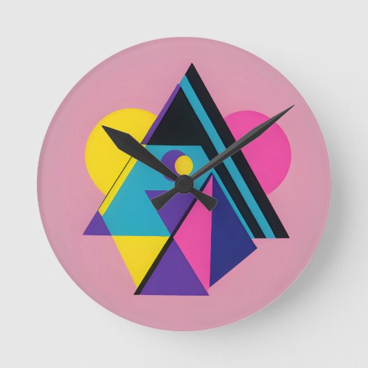 Memphis Design Woonruimte Ronde Klok (Voorkant)