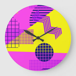 Memphis Eighties: geometrische vormen achtergrond Grote Klok
