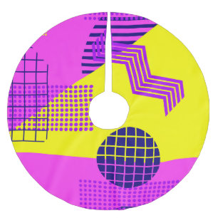 Memphis Eighties: geometrische vormen achtergrond Kerstboom Rok