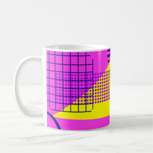 Memphis Eighties: geometrische vormen achtergrond Koffiemok