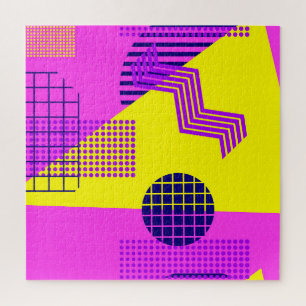 Memphis Eighties: geometrische vormen achtergrond Legpuzzel