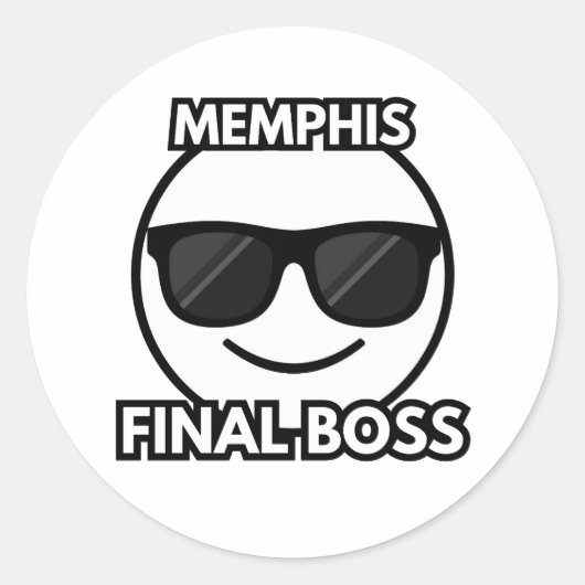 Memphis Eindbaas Cool Emoji Sticker (Voorkant)