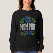 Memphis Flowers Distressed Color Print Trui (Voorkant)