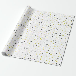 Memphis Geometric Modern Black and Gold Style Cadeaupapier