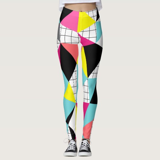 Memphis, geometrische vormen leggings (Voorkant)