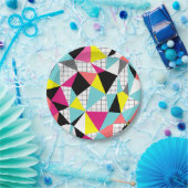 Memphis, geometrische vormen papieren bordje (Feest)