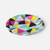 Memphis, geometrische vormen papieren bordje (Gekanteld)