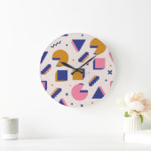 Memphis Geometry: jaren '90 Mode Naadloos Grote Klok (Huis)